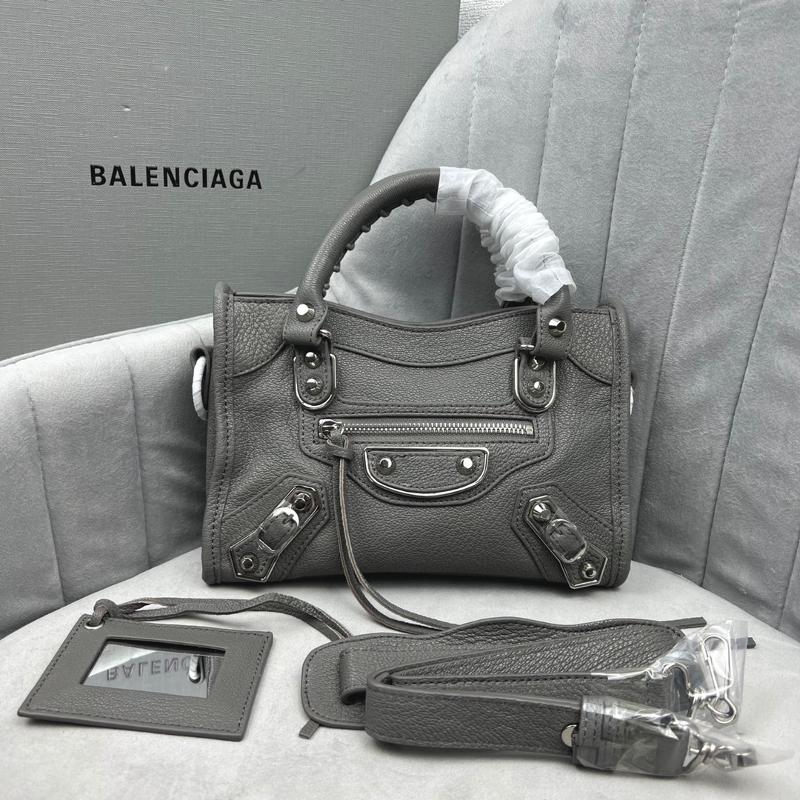 Balenciaga Motorcycle bag 599806 Silver buckle dark gray